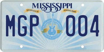 MS license plate MGP004