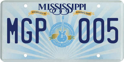 MS license plate MGP005