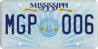 MS license plate MGP006