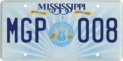 MS license plate MGP008