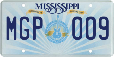 MS license plate MGP009