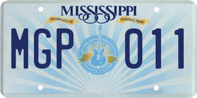 MS license plate MGP011