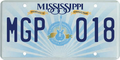 MS license plate MGP018