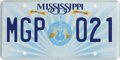 MS license plate MGP021