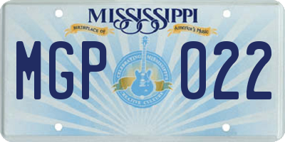 MS license plate MGP022