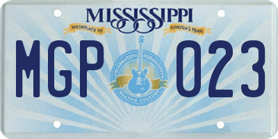 MS license plate MGP023
