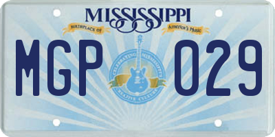 MS license plate MGP029