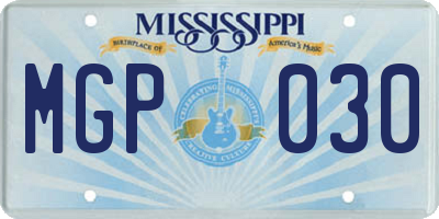 MS license plate MGP030