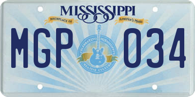 MS license plate MGP034