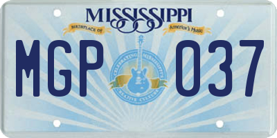 MS license plate MGP037