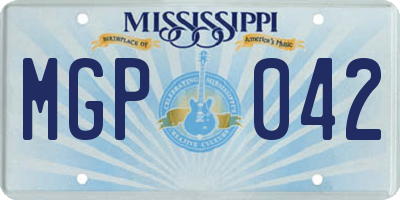 MS license plate MGP042