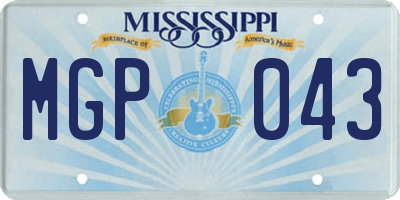 MS license plate MGP043