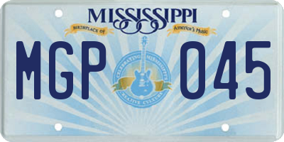 MS license plate MGP045