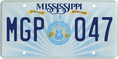 MS license plate MGP047