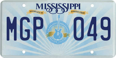 MS license plate MGP049