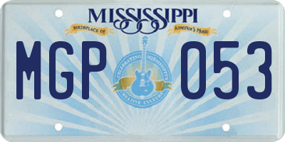 MS license plate MGP053