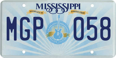 MS license plate MGP058