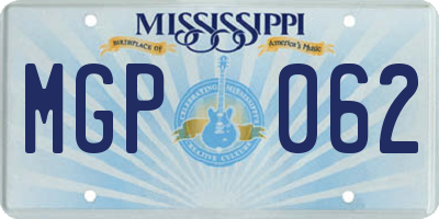 MS license plate MGP062