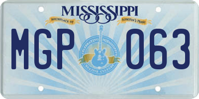 MS license plate MGP063