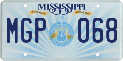 MS license plate MGP068