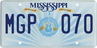 MS license plate MGP070