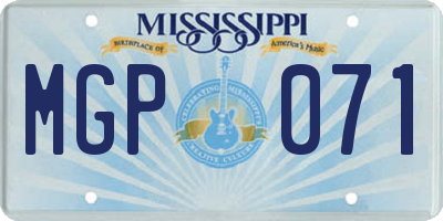 MS license plate MGP071
