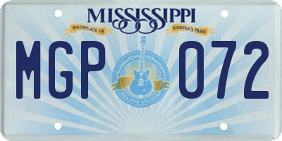 MS license plate MGP072