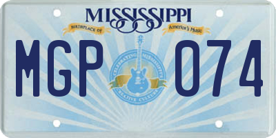 MS license plate MGP074