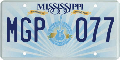 MS license plate MGP077