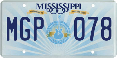 MS license plate MGP078