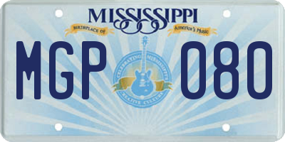 MS license plate MGP080