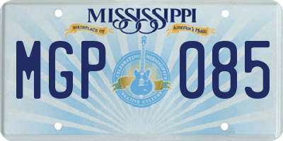 MS license plate MGP085