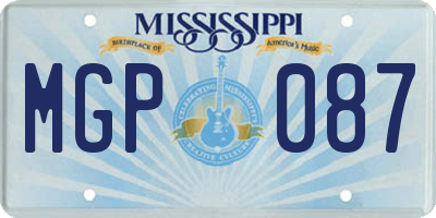 MS license plate MGP087