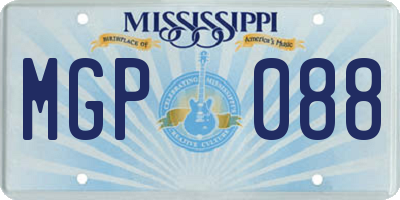 MS license plate MGP088