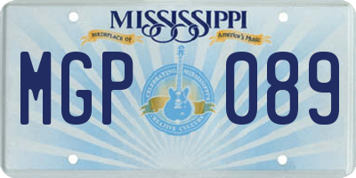 MS license plate MGP089