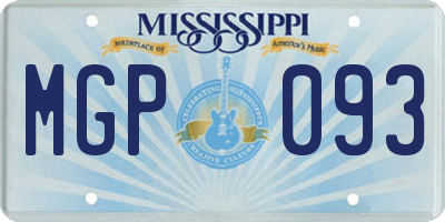 MS license plate MGP093