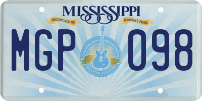 MS license plate MGP098