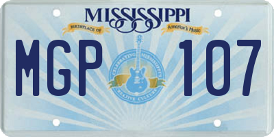 MS license plate MGP107