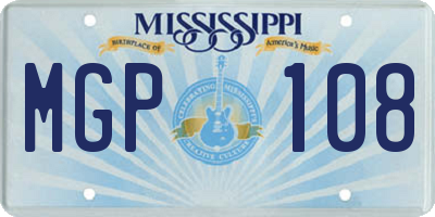 MS license plate MGP108