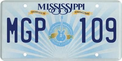 MS license plate MGP109