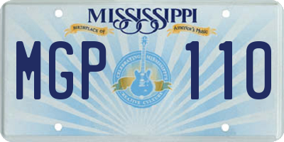 MS license plate MGP110