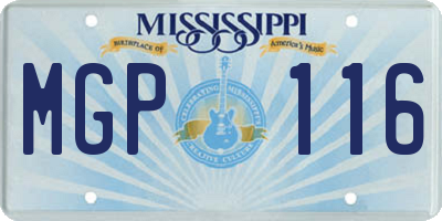 MS license plate MGP116
