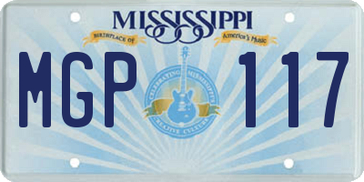 MS license plate MGP117