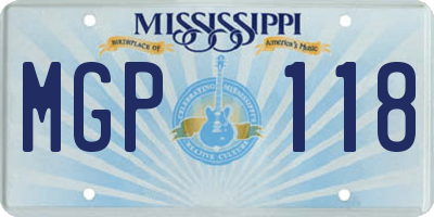 MS license plate MGP118