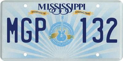 MS license plate MGP132