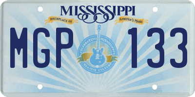 MS license plate MGP133