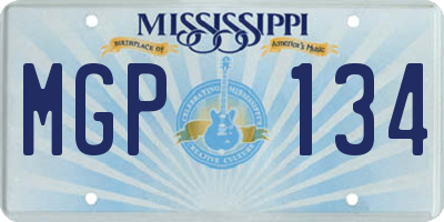 MS license plate MGP134