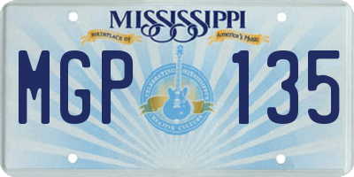 MS license plate MGP135