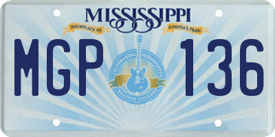 MS license plate MGP136