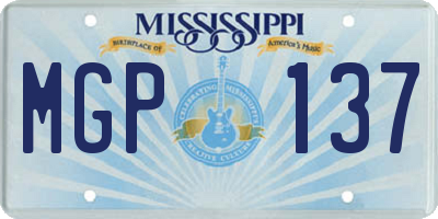 MS license plate MGP137